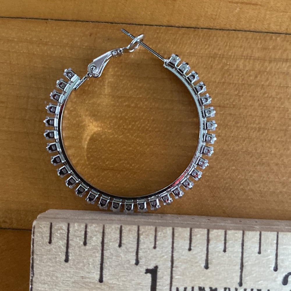 Christian Siriano Cubic Zirconia 1-1/4" Hoop Earrings - Picture 12 of 14